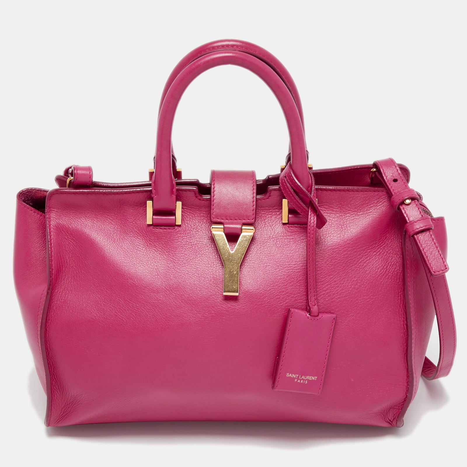 Saint Laurent Paris Saint Laurent Pink Grained Leather Small Cabas Chyc Tote