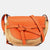 Brown/Orange Raffia Small Gate Crossbody Bag