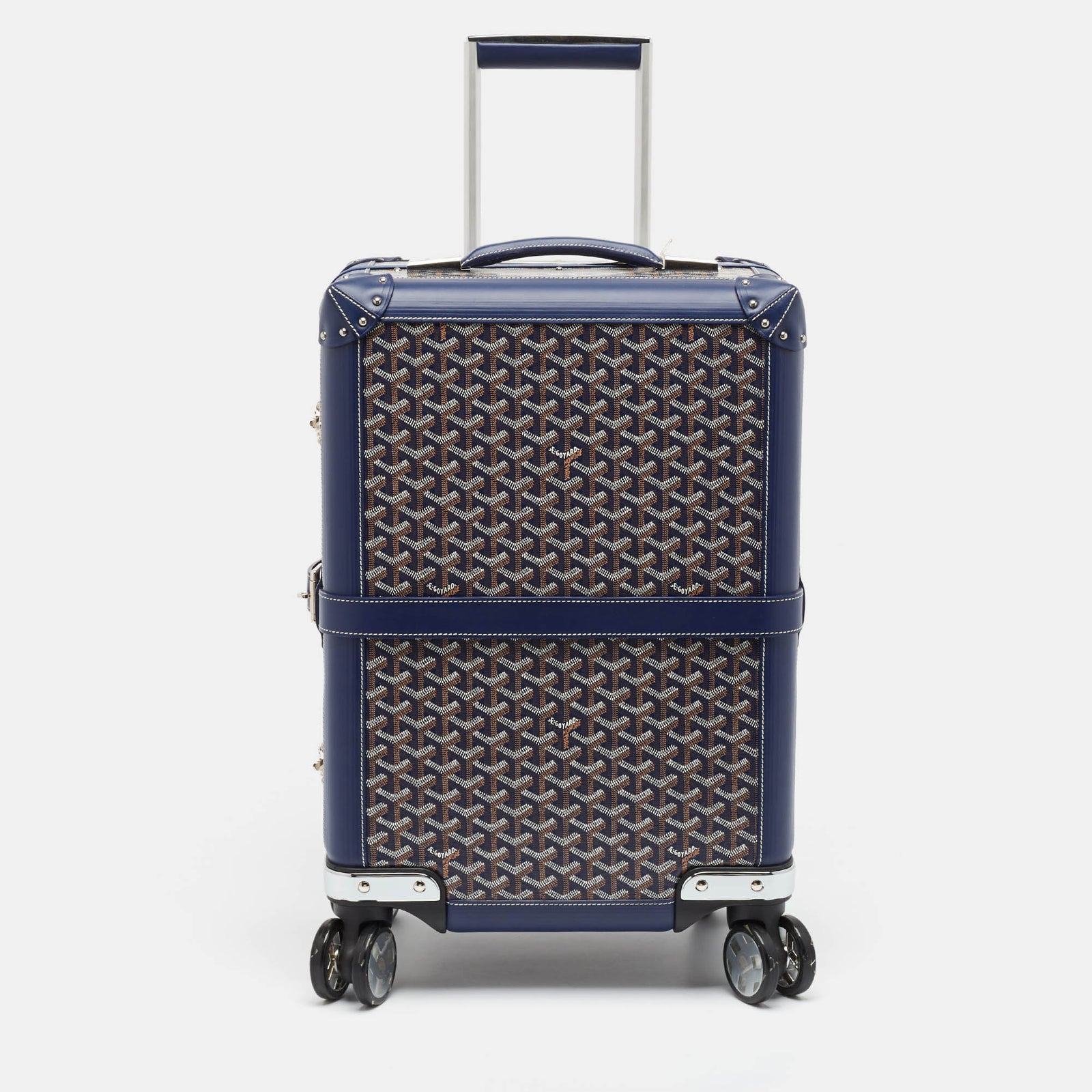 Goyard Blauer Bourget PM-Trolley aus beschichtetem Canvas von Goyardine