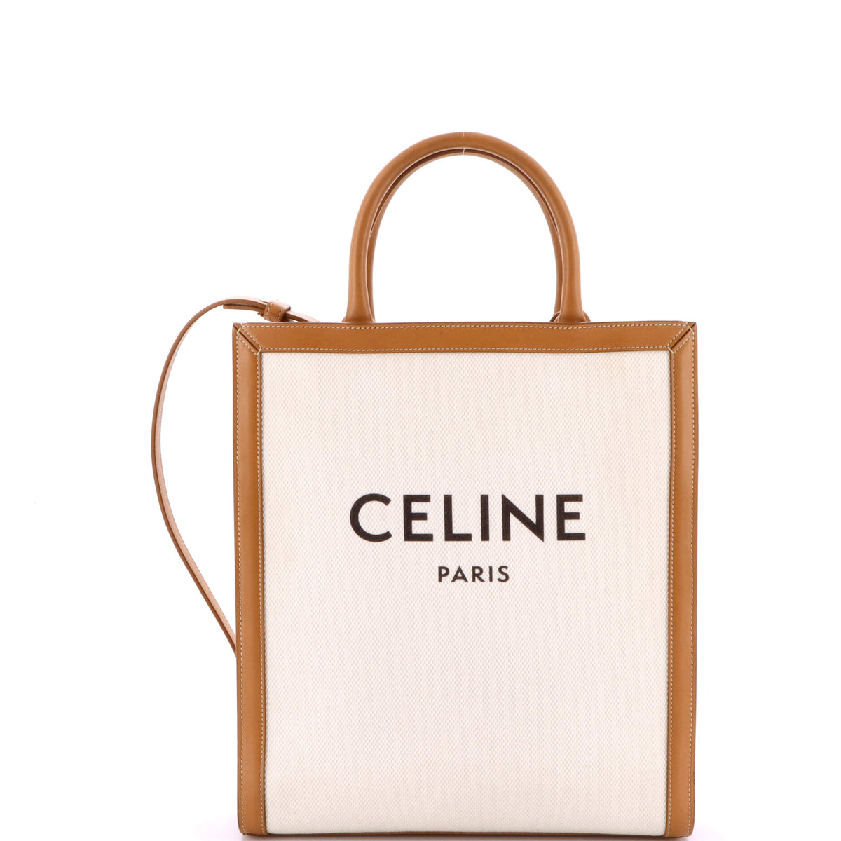 Celine CELINE Vertical Cabas Tote Canvas with Leather Small