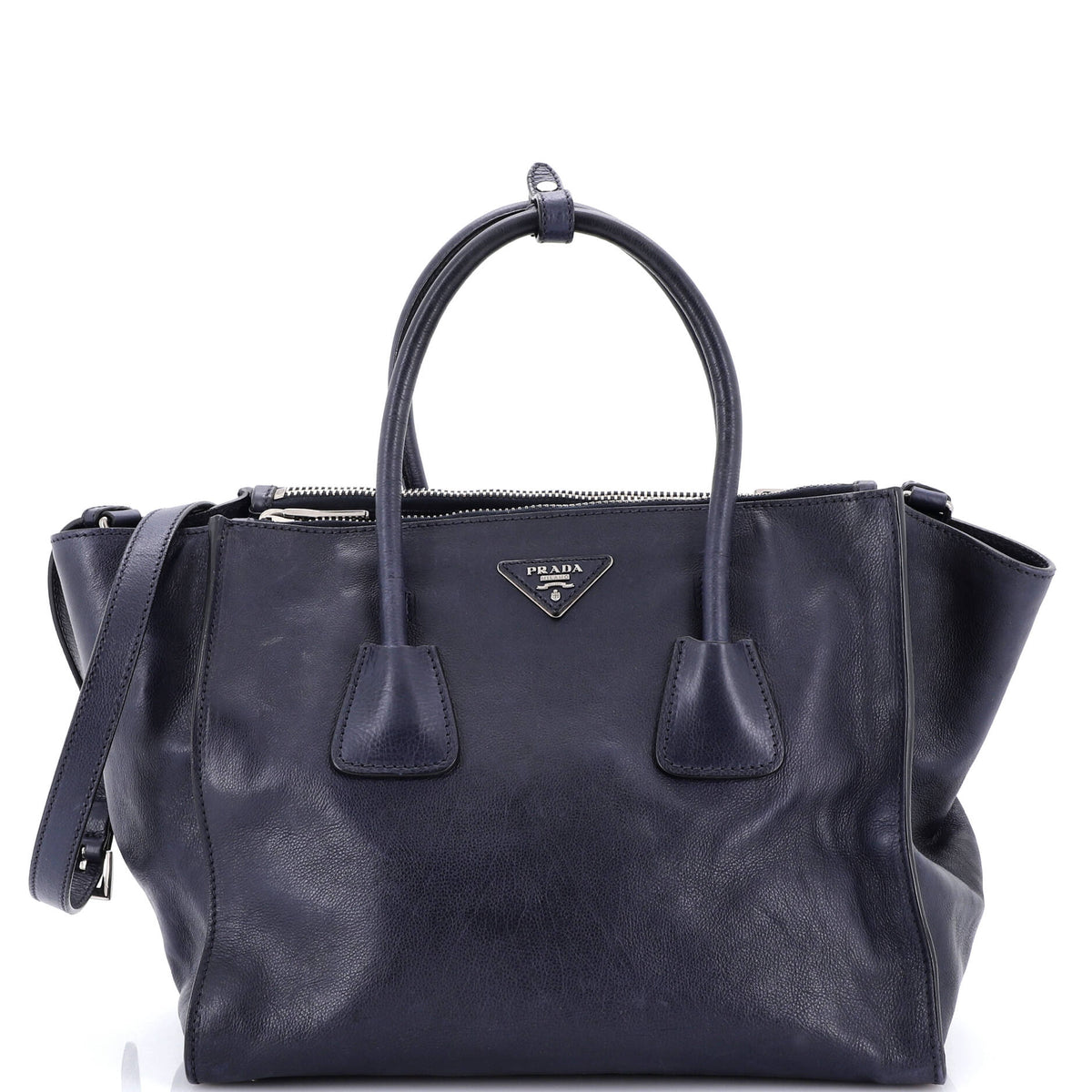 Prada PRADA Twin Pocket Convertible Tote Leather Medium