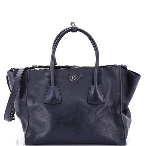 PRADA Twin Pocket Convertible Tote Leather Medium