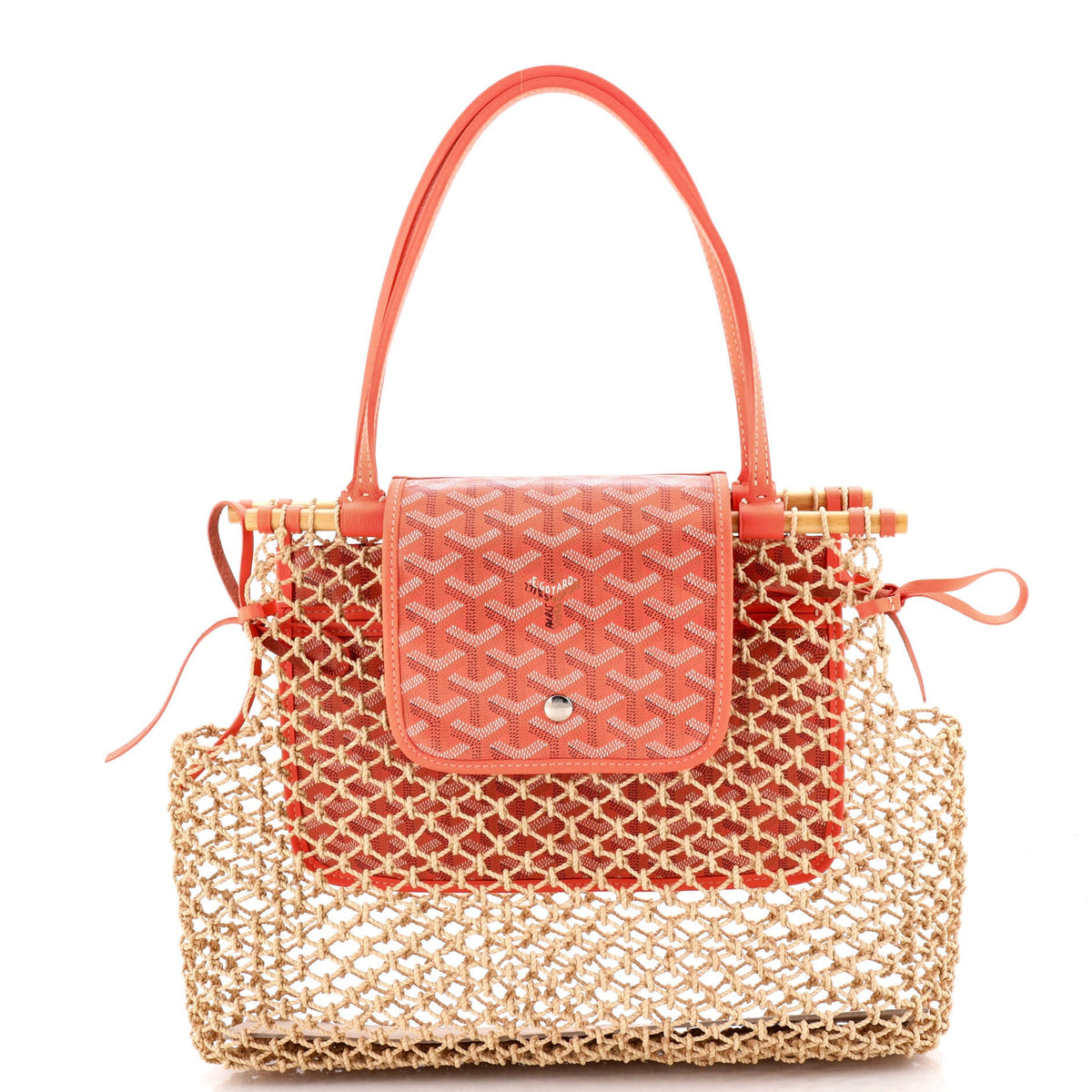 Goyard GOYARD Aligre Bag Raffia Net with Coated Canvas