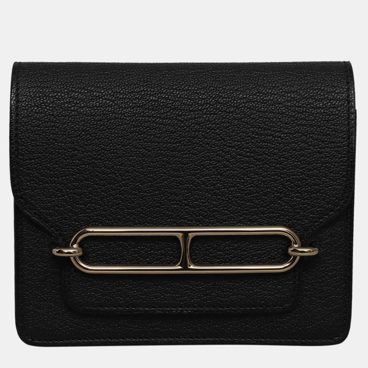 Hermès Black Mysore Goatskin Roulis Wallet