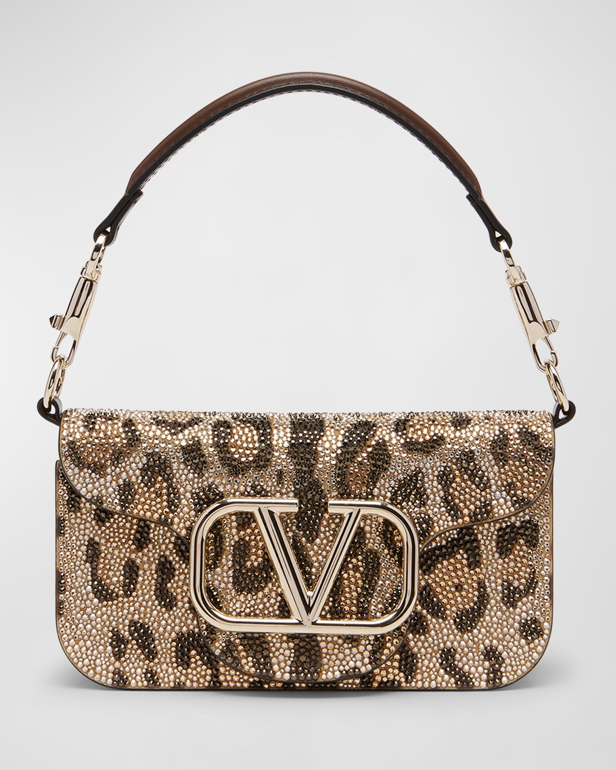 Valentino Loco Small Sparkling Leopard Rhinestone Shoulder Bag