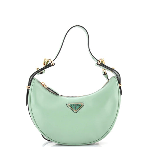 PRADA Arque Half Moon Hobo Leather Small