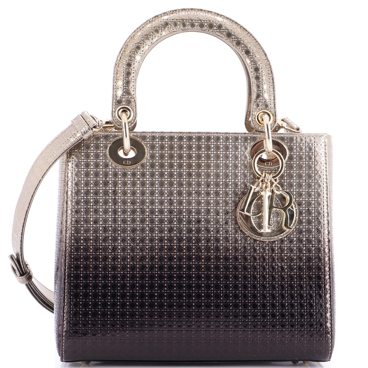 Christian Dior Lady Dior Bag Micro Cannage Ombre Metallic Calfskin Medium