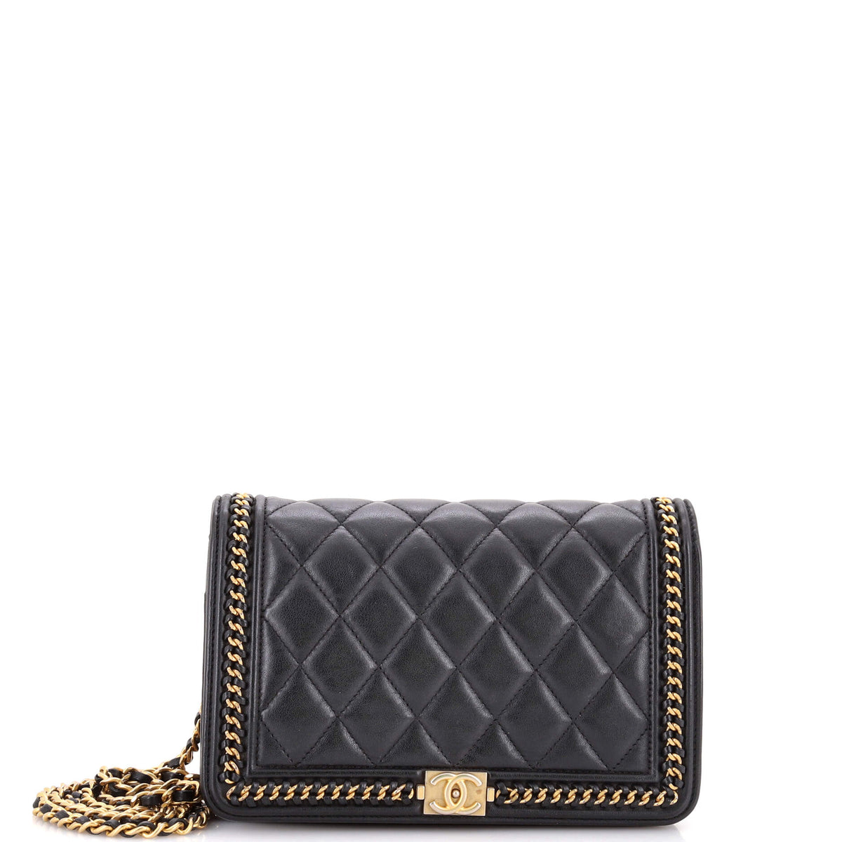 Chanel CHANEL Chain Around Boy Wallet on Chain Quilted Lambskin