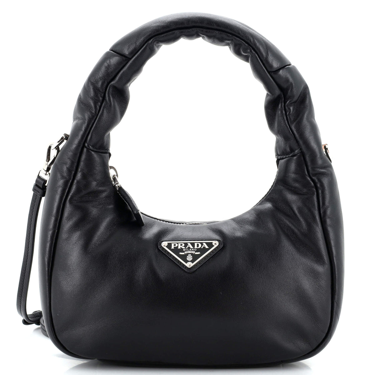 Prada PRADA Padded Hobo Leather Mini