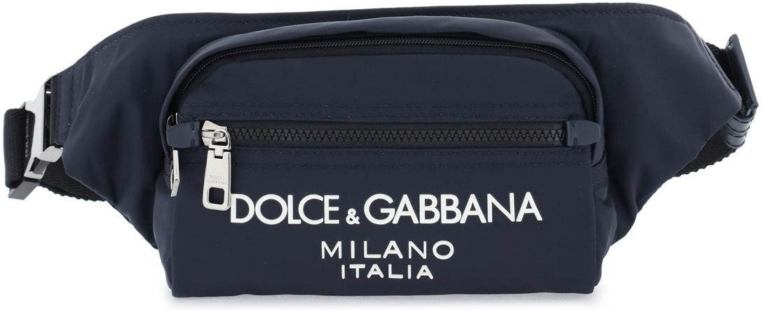 Dolce & Gabbana Men's Nylon Beltpack Bag With Logo in Blue | BM2218AG182