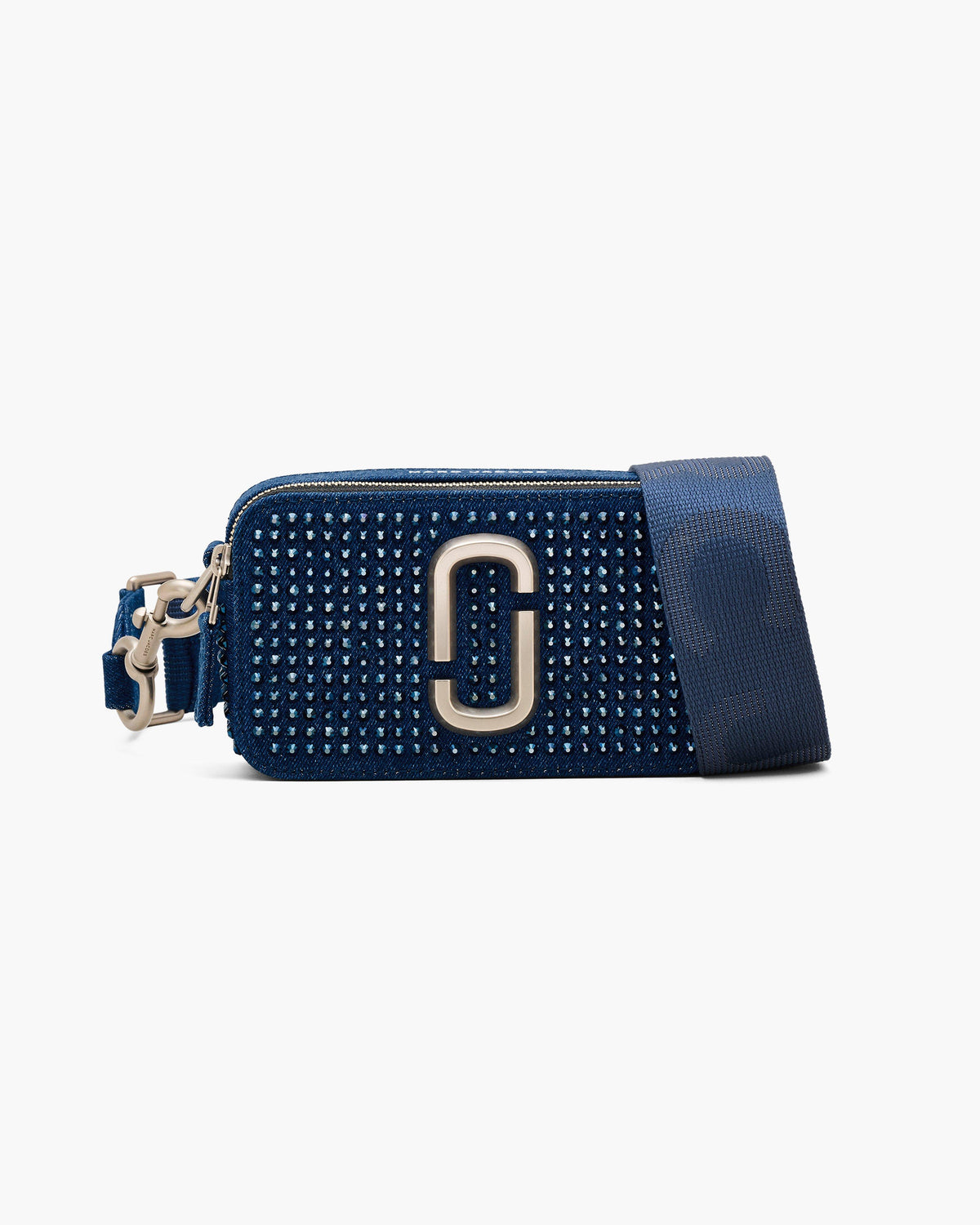 Marc Jacobs The Crystal Denim Snapshot Bag in Dark Wash Crystal