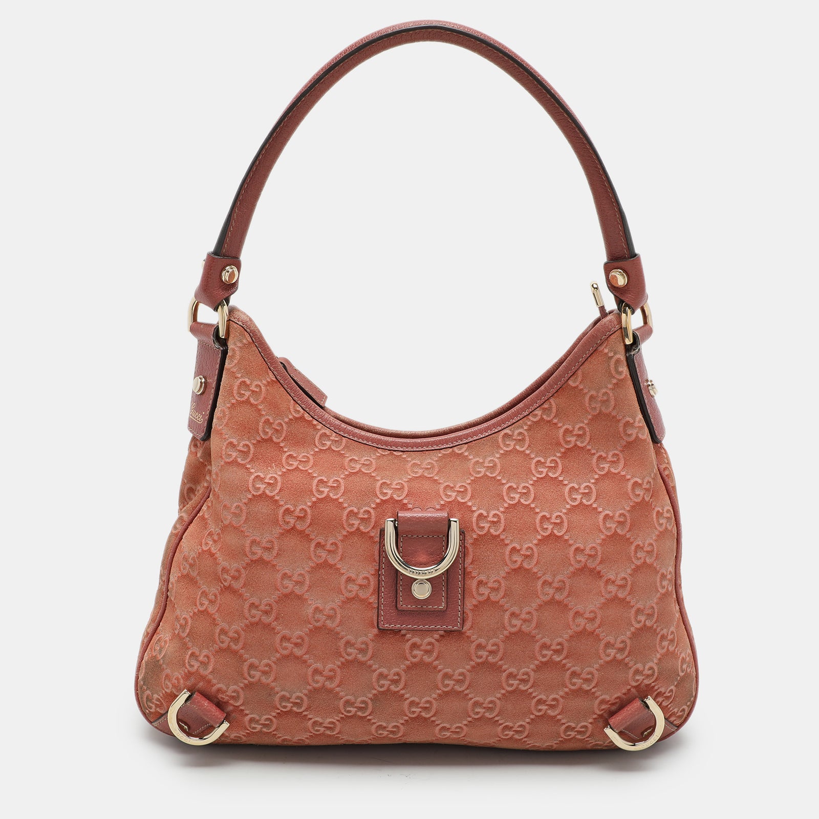 Gucci Rosa Guccisssima Abbey Hobo aus Wildleder mit D-Ring