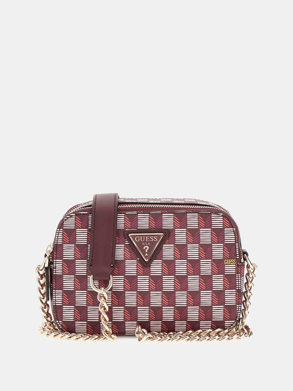 Guess G Wave Geometric-Print Mini Crossbody