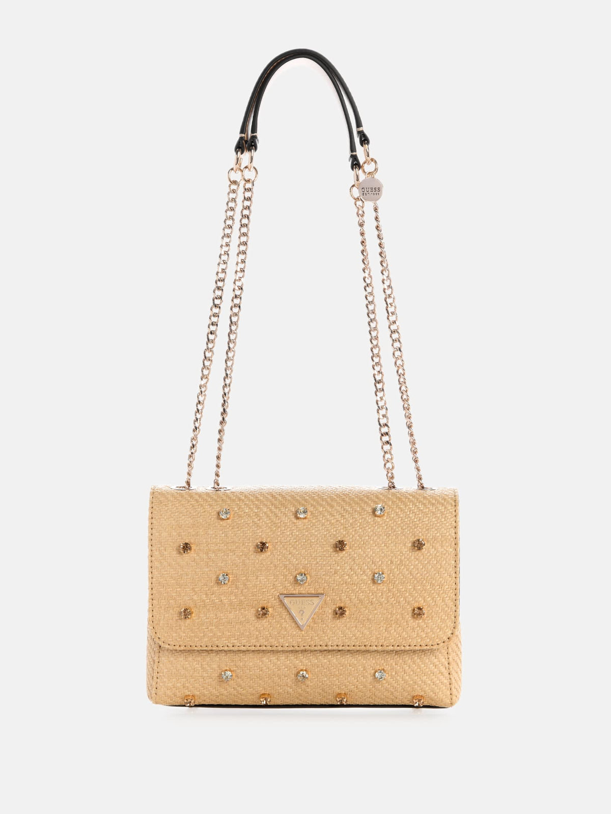 Guess Giully II Raffia Rhinestone Convertible Bag