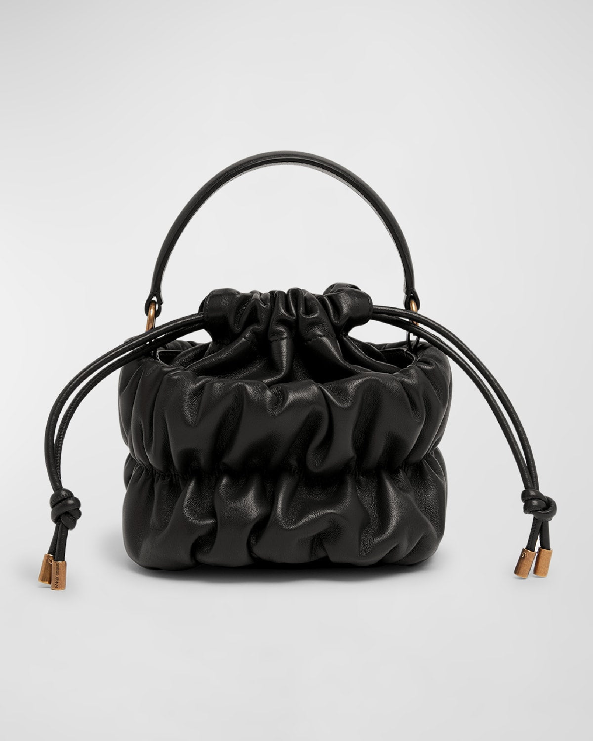 Giorgio Armani Cloud Ruched Leather Bucket Bag