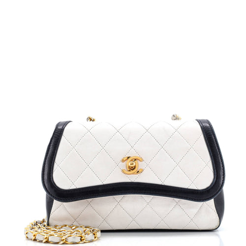 CHANEL Vintage CC Chain Flap Bag Quilted Lambskin Mini