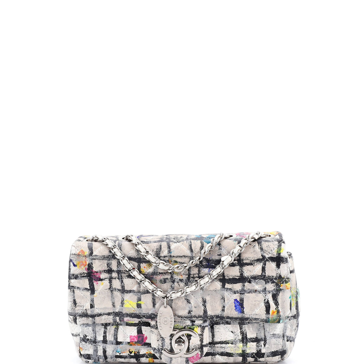 Chanel CHANEL CC Flap Bag Quilted Hand Painted Leather Mini