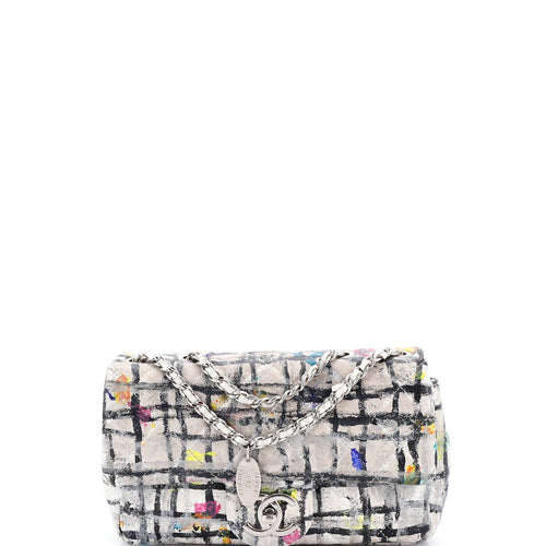 CHANEL CC Flap Bag Quilted Hand Painted Leather Mini