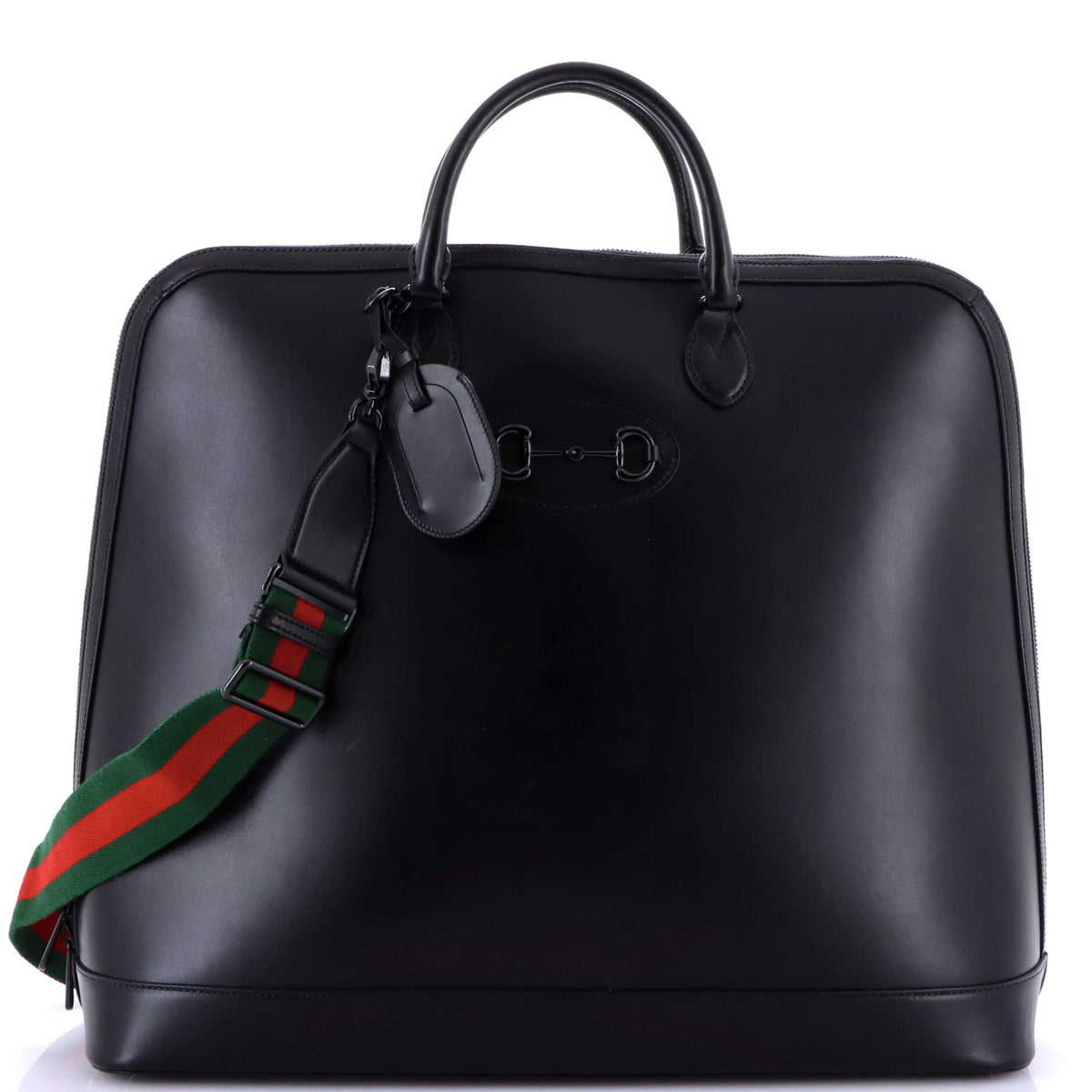 Gucci GUCCI Horsebit 1955 Web Duffle Bag Leather Large