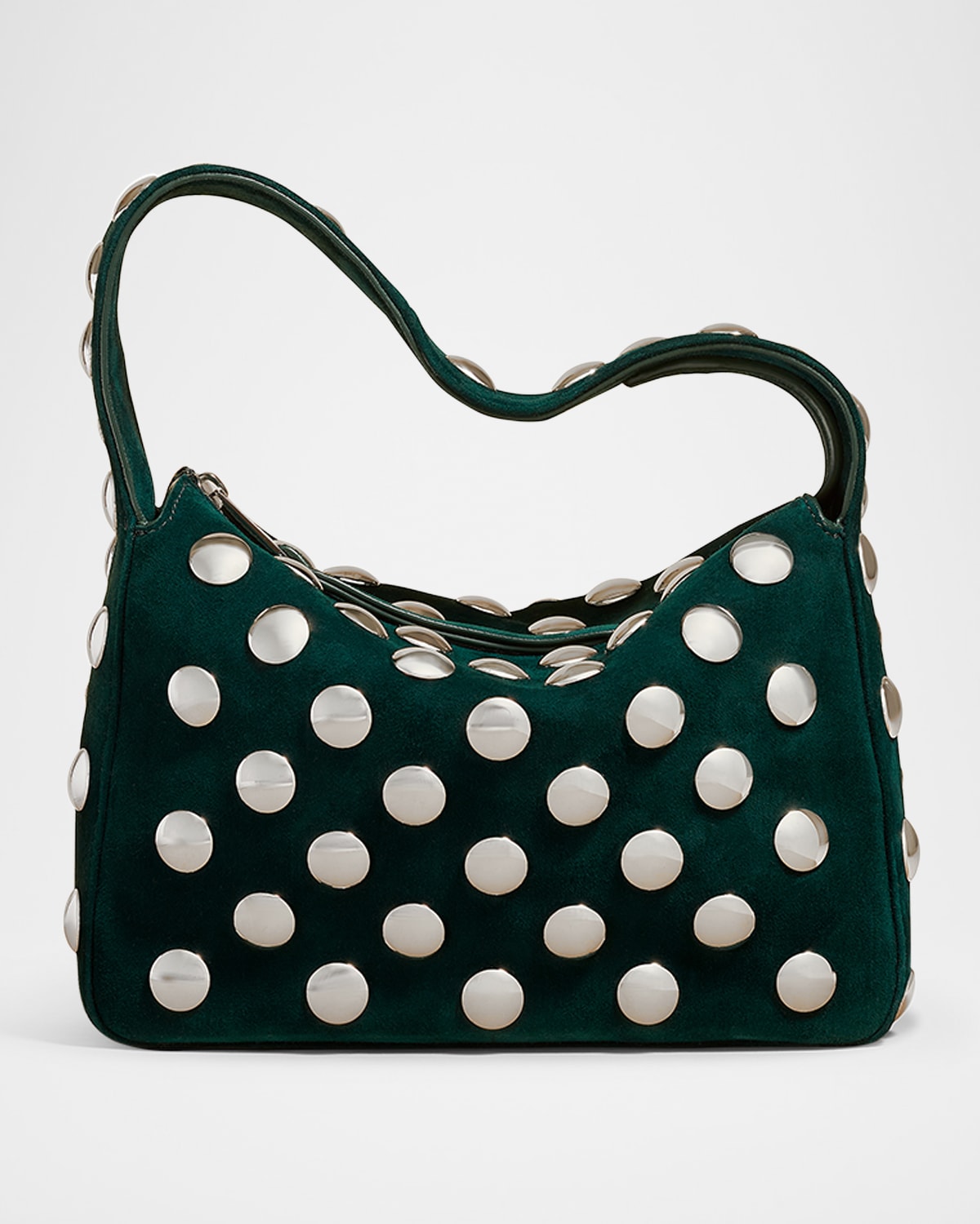 Khaite Elena Small Studded Suede Top-Handle Bag