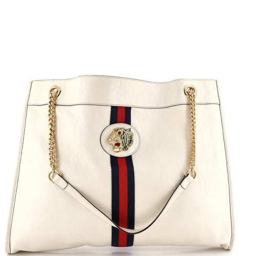 GUCCI Rajah Chain Tote Leather Large