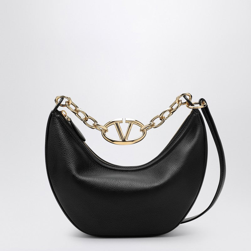 Valentino Vlogo Moon Black Small Hobo Bag