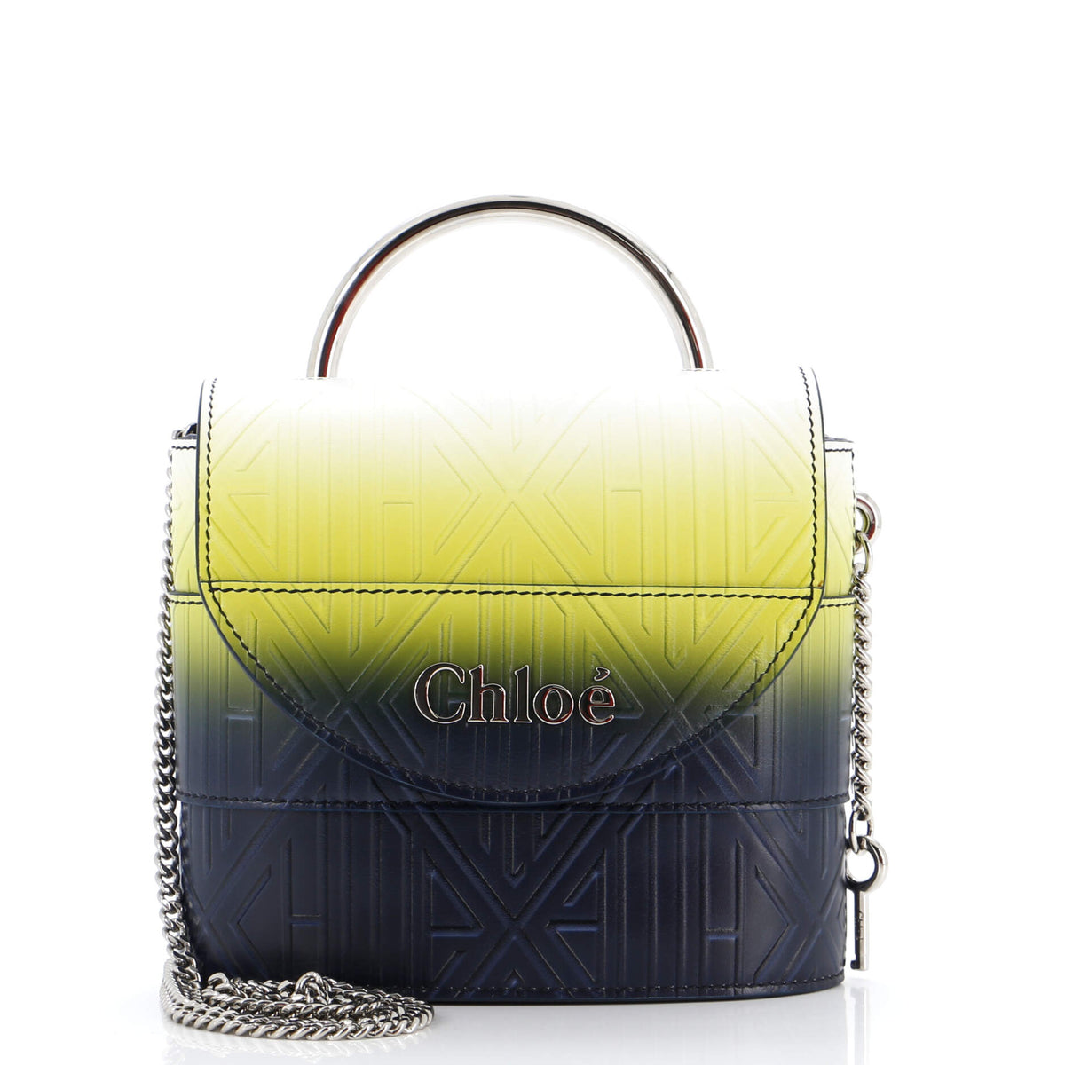 Chloe CHLOE Aby Lock Bag Embossed Leather Small