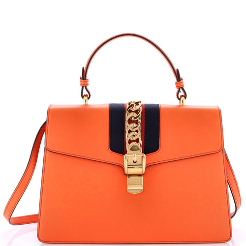 GUCCI Sylvie Top Handle Bag Leather Medium