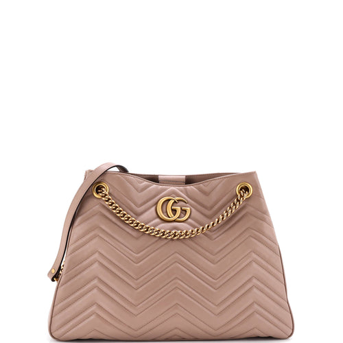 GUCCI GG Marmont Chain Tote Matelasse Leather Medium