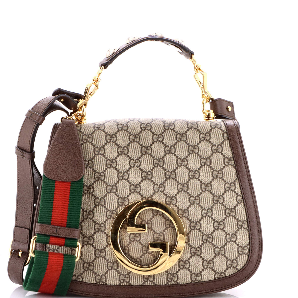 Gucci GUCCI Blondie NM Top Handle Bag GG Coated Canvas Medium