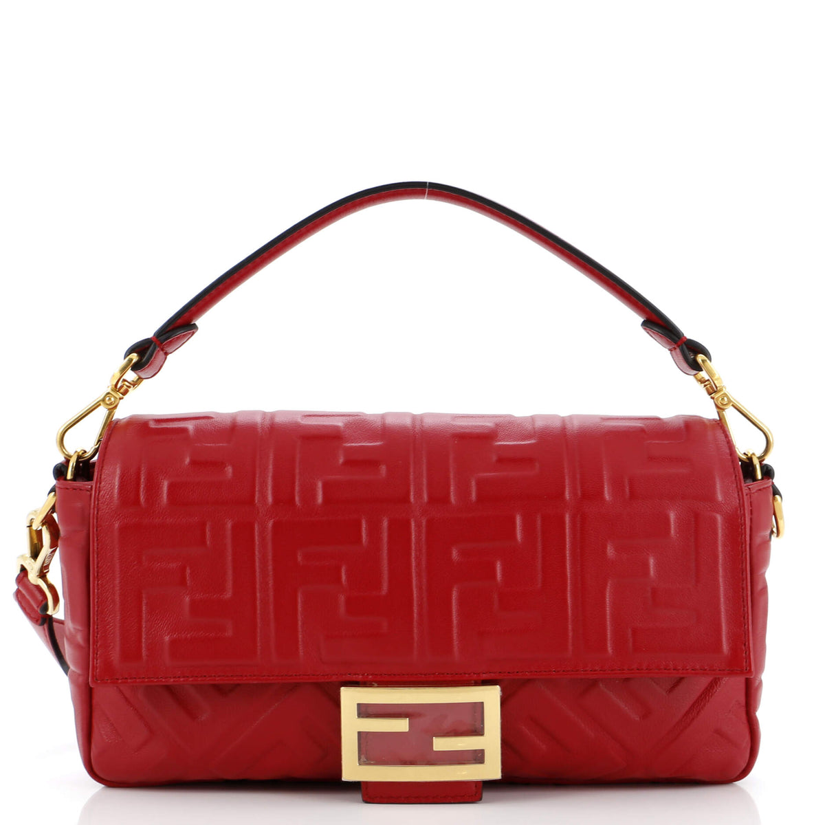 Fendi FENDI Baguette NM Bag Zucca Embossed Leather Medium