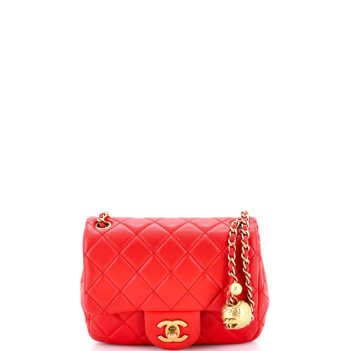 Chanel CHANEL Pearl Crush Square Flap Bag Quilted Lambskin Mini