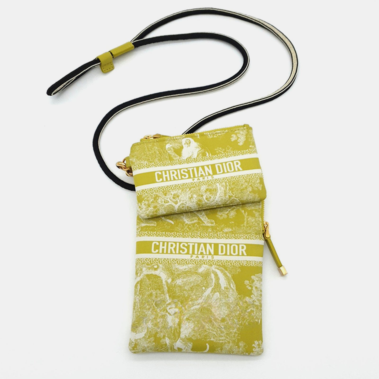 Dior Christian Yellow Toile De Jouy DiorTravel Multifunction Pouch