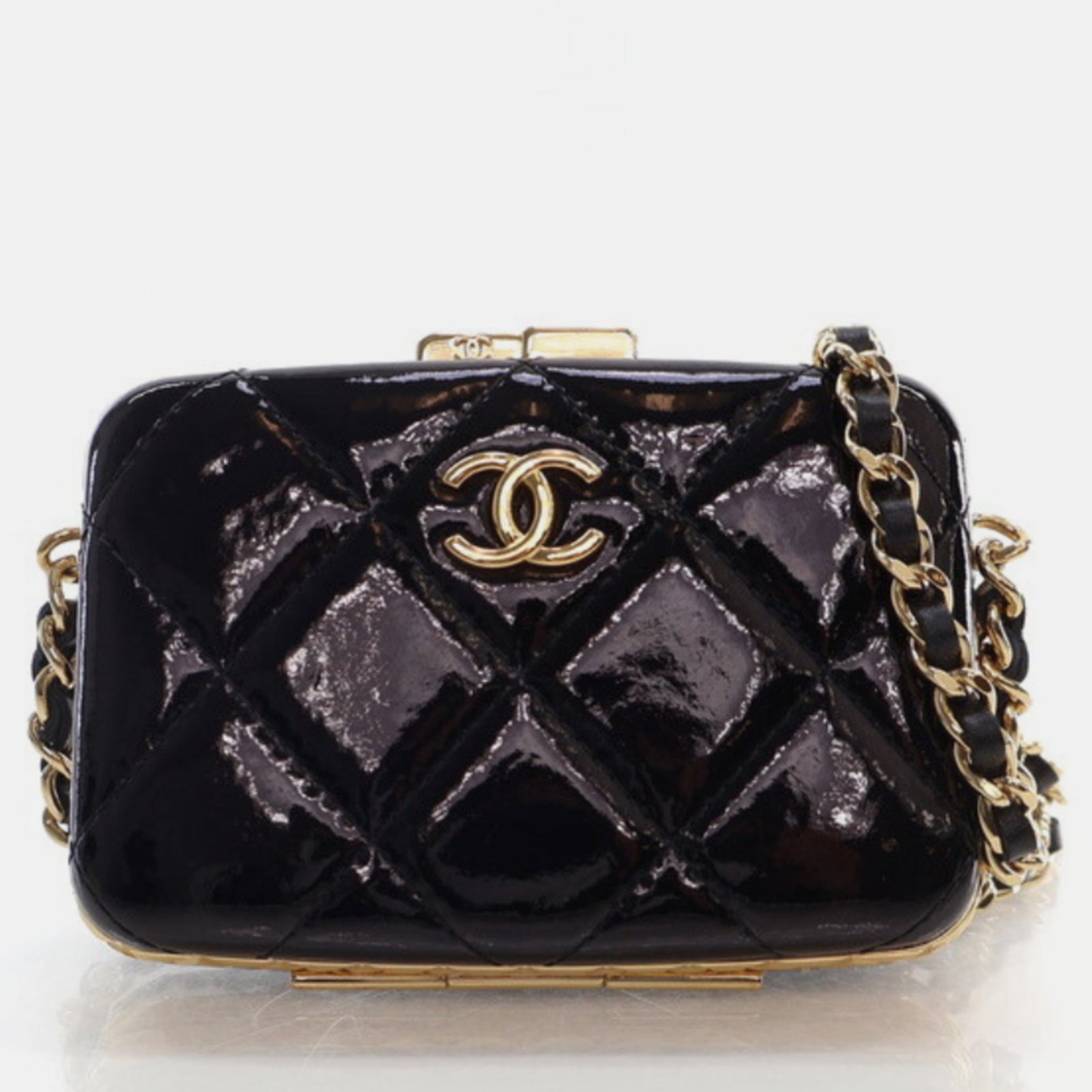 Chanel Black Patent Vanity Carholder