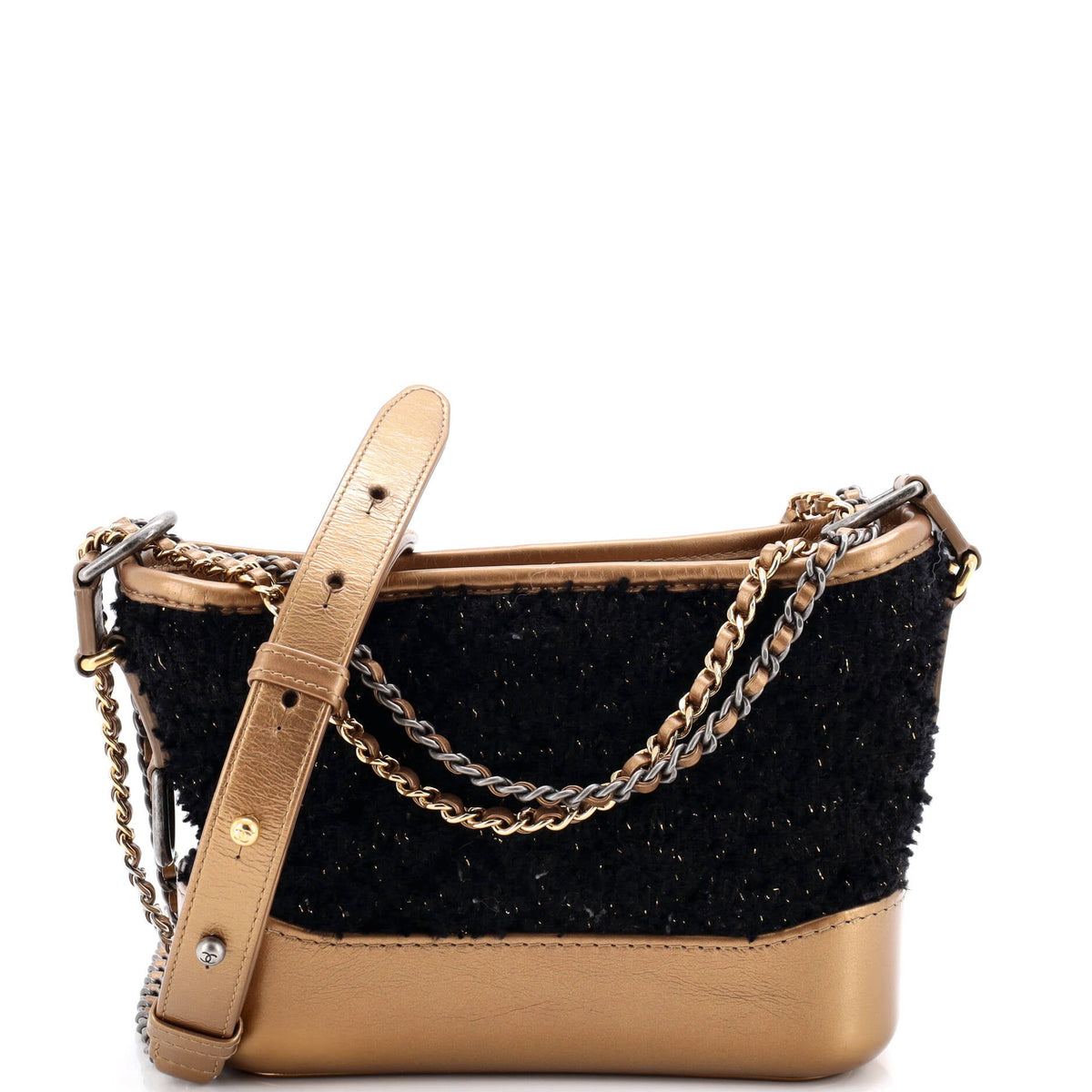 Chanel CHANEL Gabrielle Hobo Quilted Tweed and Calfskin Small