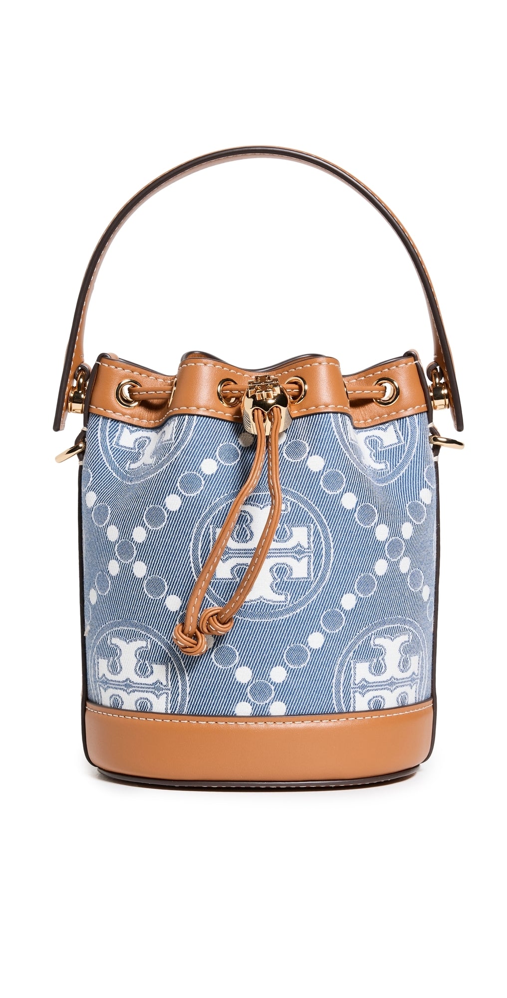 Tory Burch T Monogram Denim Mini Bucket Bag Multi One Size