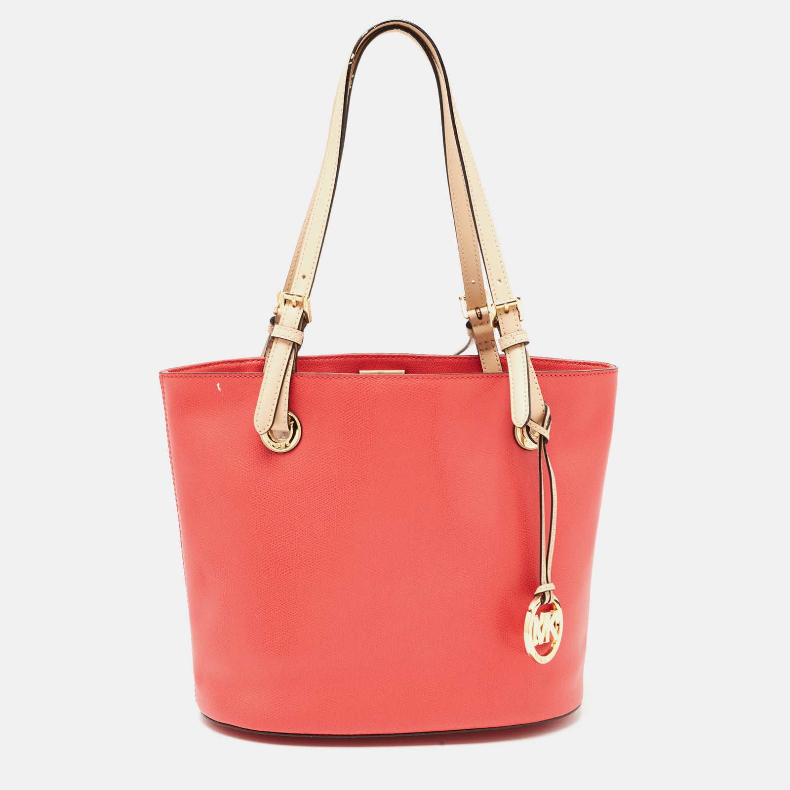 Michael Kors Watermelon Leather Medium Jet Set Tote