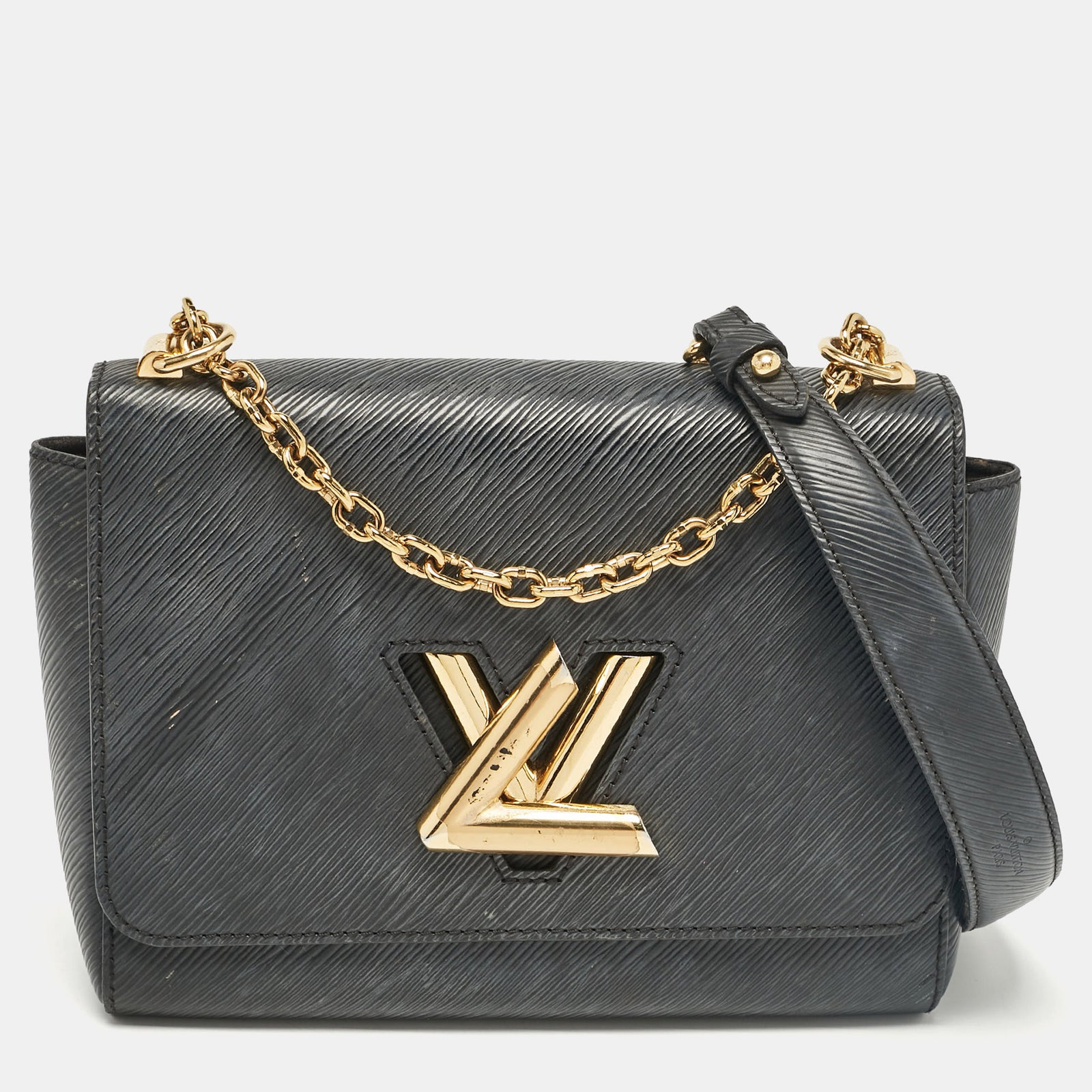 Louis Vuitton Schwarze Twist MM-Tasche aus Epi-Leder