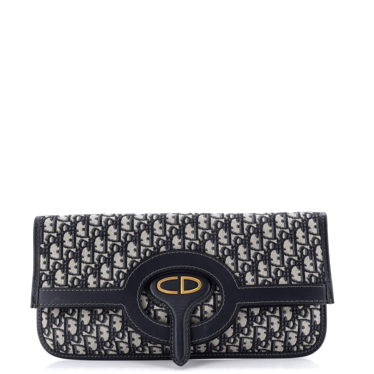 Christian Dior Fold Over Clutch Oblique Canvas
