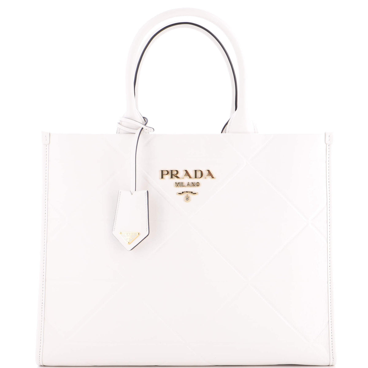 Prada PRADA Symbole Shopper Tote Embossed Leather Medium