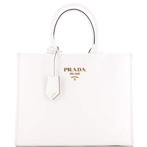 PRADA Symbole Shopper Tote Embossed Leather Medium