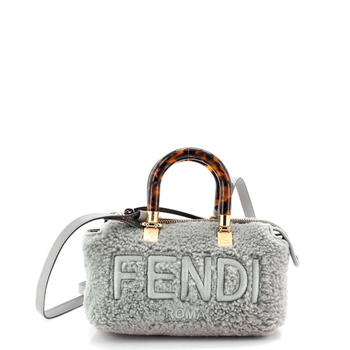 Fendi FENDI Logo By The Way Top Handle Bag Shearling Mini