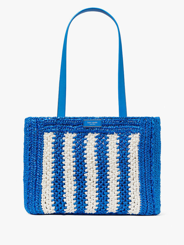 Kate Spade Au Eden Striped Crochet Large Tote