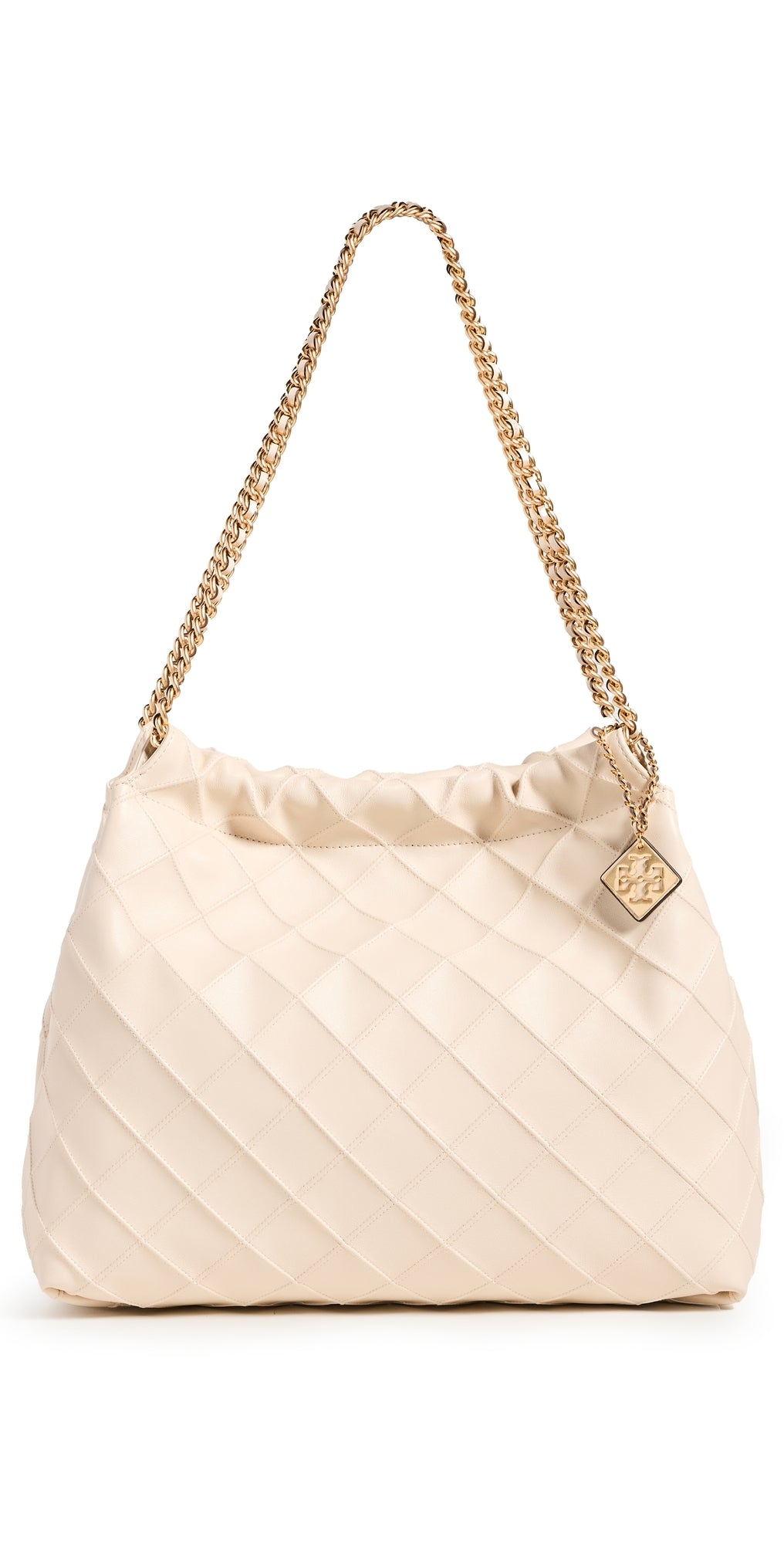 Tory Burch Fleming Soft Drawstring Hobo Bag New Cream One Size