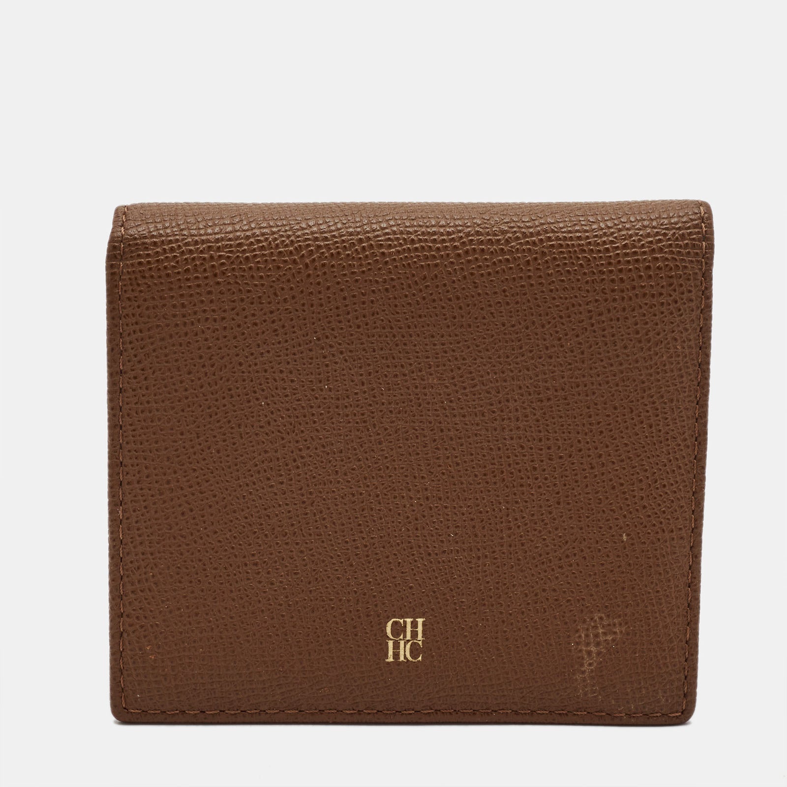 Carolina Herrera Brown Leather CHHC Bifold Wallet