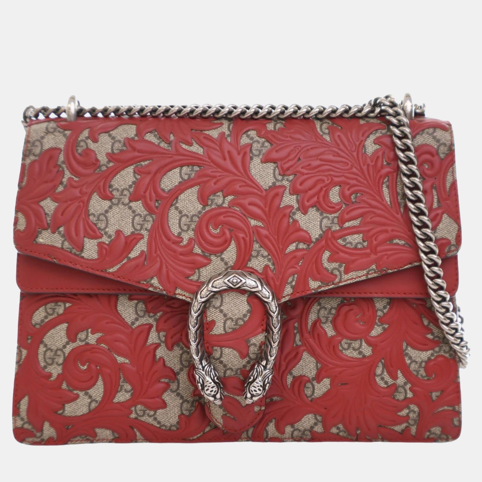 Gucci Sac à bandoulière moyen rouge GG Supreme Arabesque Dionysus