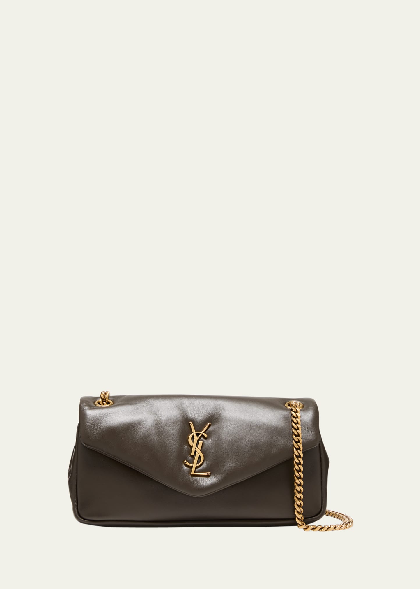 Saint Laurent Calypso Small YSL Shoulder Bag in Smooth Padded Leather