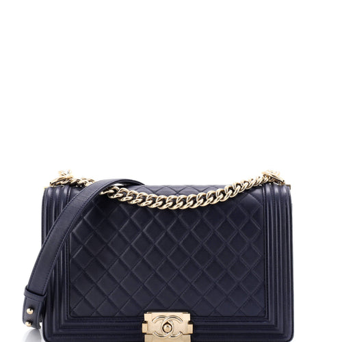 CHANEL Boy Flap Bag Quilted Lambskin Old Medium