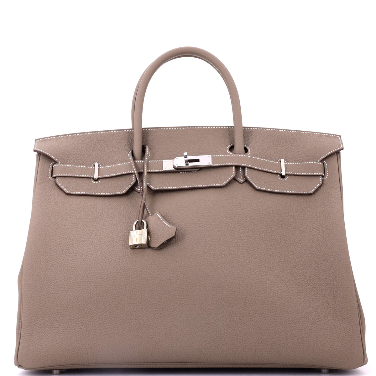 Herm?s Birkin Handbag Grey Togo with Palladium Hardware 40
