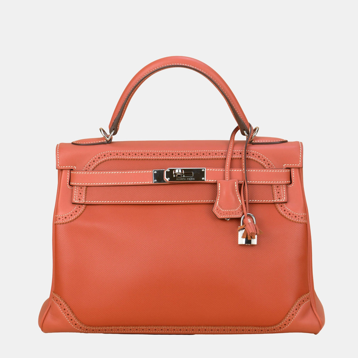 Hermès Sanguine Swift Leather Palladium Hardware Ghillies Retourne Kelly 32 Bag